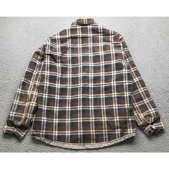 Vintage 70s Perma Prest Sears Quilted Lined Flannel Shirt Men Large Long Sleeve - Picture 5 of 7